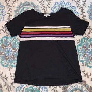 Black Multicolored Striped Shirt!